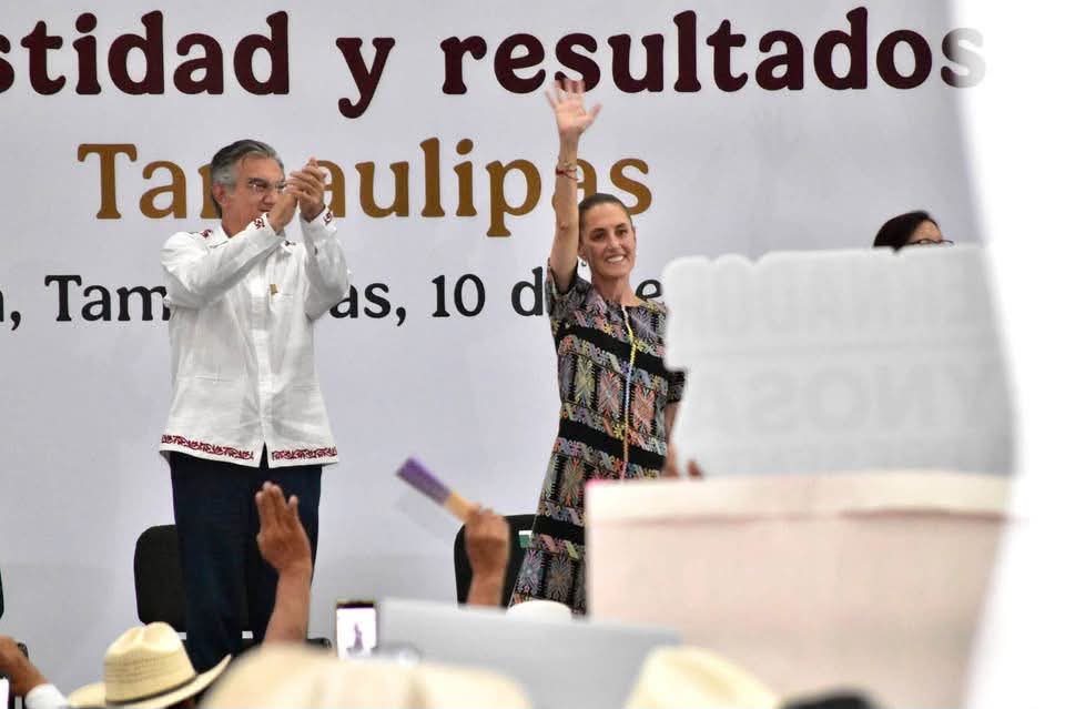 “Es un honor para Tamaulipas recibir a la Presidenta Claudia Sheinbaum Pardo y escuchar los avances…
